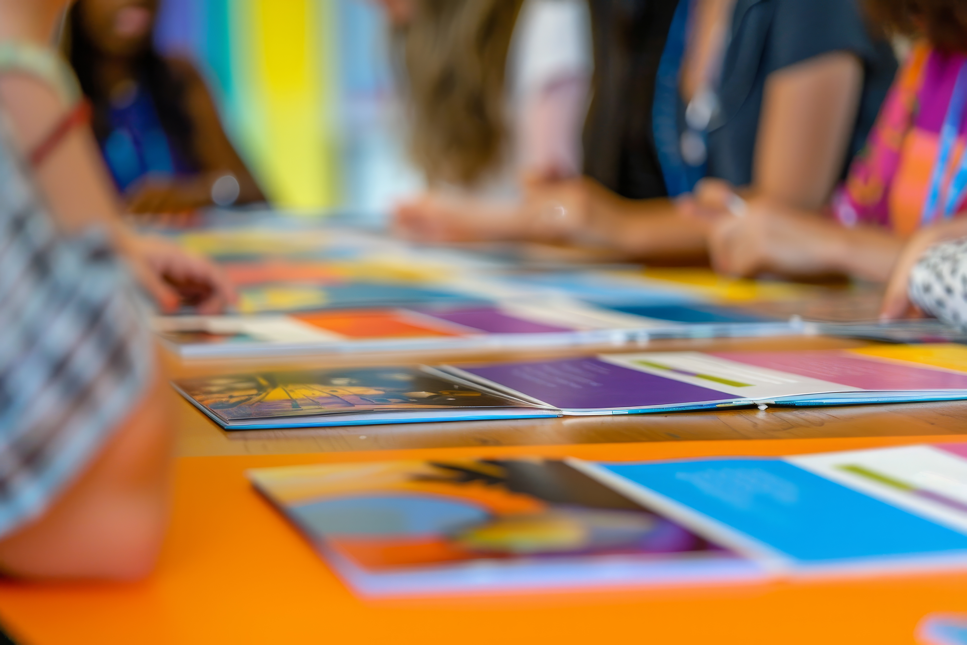 Colorful nonprofit brochures publications and printed campaign materials